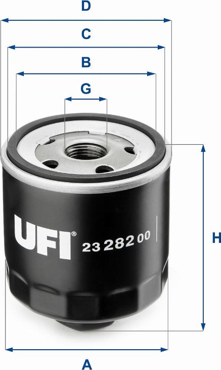 UFI 23.282.00 - Filtro olio www.autoricambi360.it