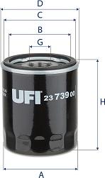 UFI 23.739.00 - Filtro olio www.autoricambi360.it