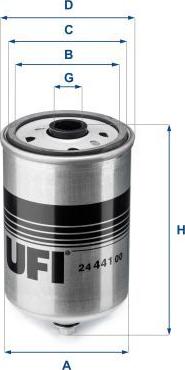 UFI 24.441.00 - Filtro carburante www.autoricambi360.it