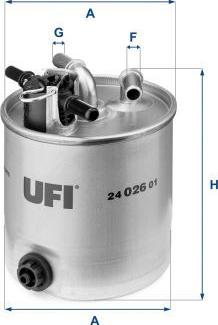 UFI 24.026.01 - Filtro carburante www.autoricambi360.it