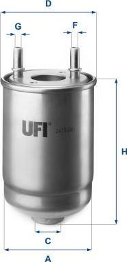 UFI 24.186.00 - Filtro carburante www.autoricambi360.it
