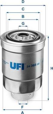 UFI 24.366.00 - Filtro carburante www.autoricambi360.it