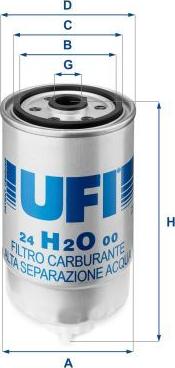 UFI 24.H2O.00 - Filtro carburante www.autoricambi360.it