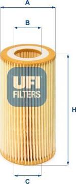 UFI 25.001.00 - Filtro olio www.autoricambi360.it