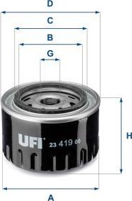 UFI 23.419.00 - Filtro olio www.autoricambi360.it