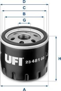 UFI 23.481.00 - Filtro olio www.autoricambi360.it