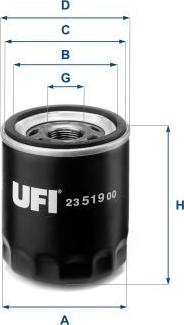UFI 23.519.00 - Filtro olio www.autoricambi360.it