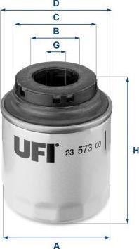 UFI 23.573.00 - Filtro olio www.autoricambi360.it