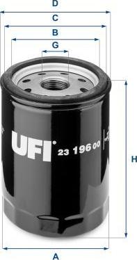UFI 23.196.00 - Filtro olio www.autoricambi360.it