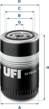 UFI 23.164.00 - Filtro olio www.autoricambi360.it