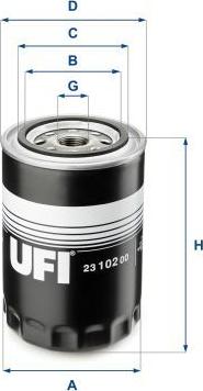 UFI 23.102.00 - Filtro olio www.autoricambi360.it