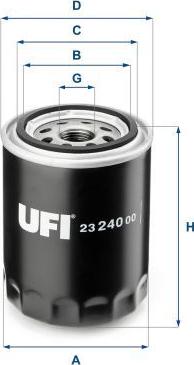 UFI 23.240.00 - Filtro olio www.autoricambi360.it