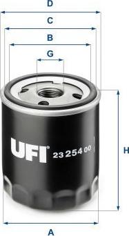 UFI 23.254.00 - Filtro olio www.autoricambi360.it