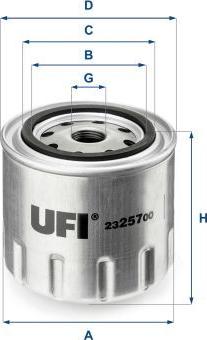 UFI 23.257.00 - Filtro olio www.autoricambi360.it