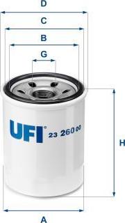UFI 23.260.00 - Filtro olio www.autoricambi360.it