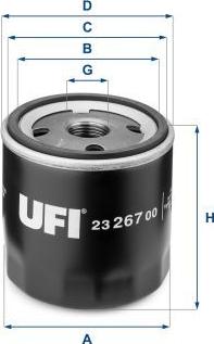 UFI 23.267.00 - Filtro olio www.autoricambi360.it