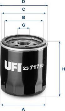 UFI 23.717.00 - Filtro olio www.autoricambi360.it