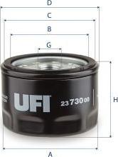 UFI 23.730.00 - Filtro olio www.autoricambi360.it