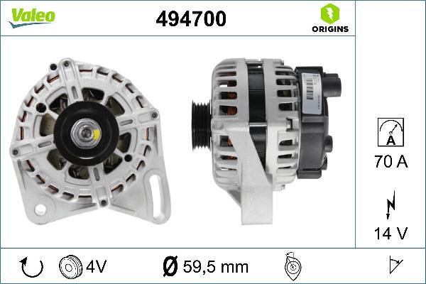 VALEO 494700 - Alternatore www.autoricambi360.it