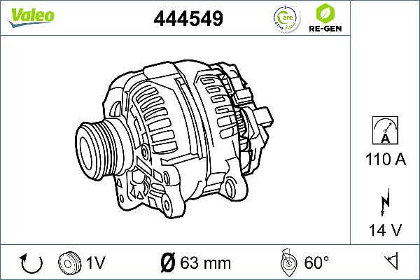 VALEO 444549 - Alternatore www.autoricambi360.it