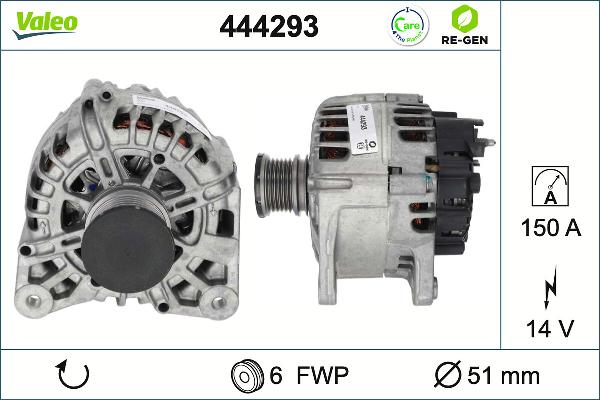 VALEO 444293 - Alternatore www.autoricambi360.it