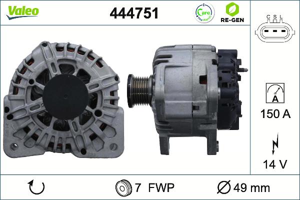 VALEO 444751 - Alternatore www.autoricambi360.it