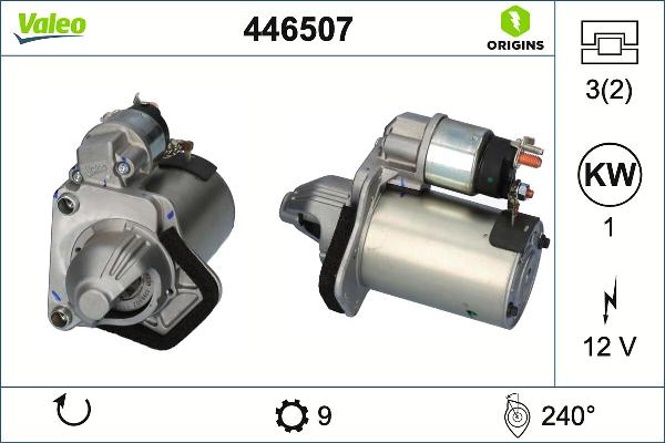 VALEO 446507 - Motorino d'avviamento www.autoricambi360.it