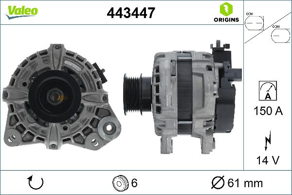 VALEO 443447 - Alternatore www.autoricambi360.it