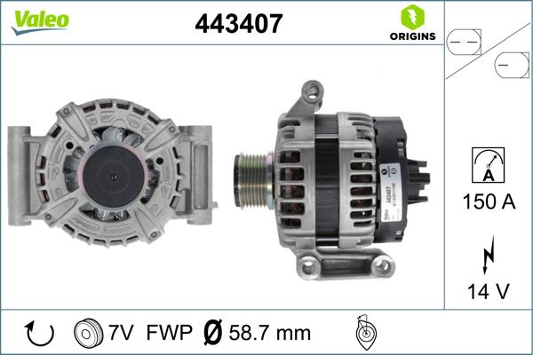 VALEO 443407 - Alternatore www.autoricambi360.it