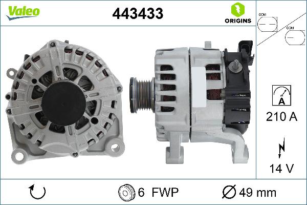 VALEO 443433 - Alternatore www.autoricambi360.it