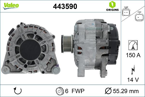 VALEO 443590 - Alternatore www.autoricambi360.it