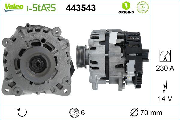 Valeo 443543 - Alternatore www.autoricambi360.it