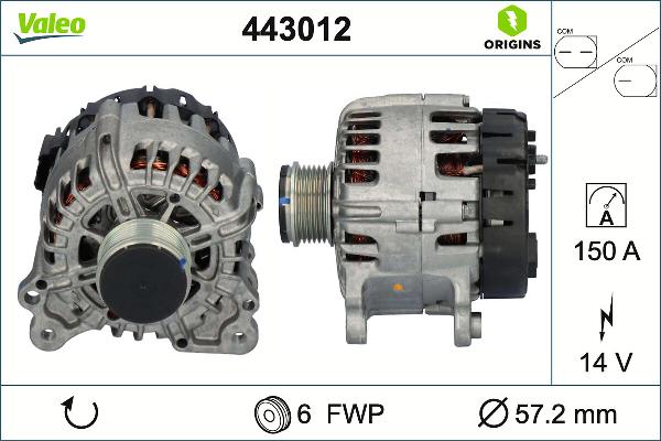 VALEO 443012 - Alternatore www.autoricambi360.it