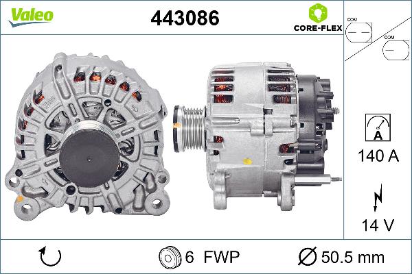 VALEO 443086 - Alternatore www.autoricambi360.it