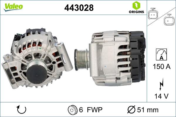 VALEO 443028 - Alternatore www.autoricambi360.it