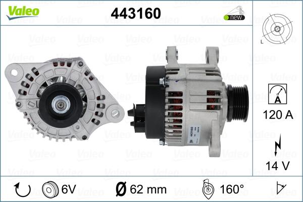 VALEO 443160 - Alternatore www.autoricambi360.it