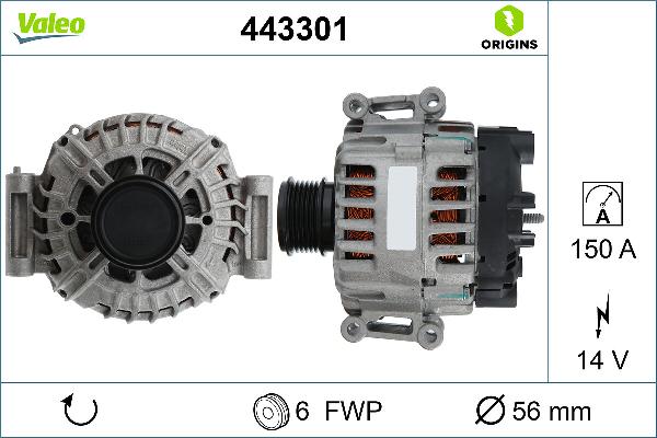 VALEO 443301 - Alternatore www.autoricambi360.it