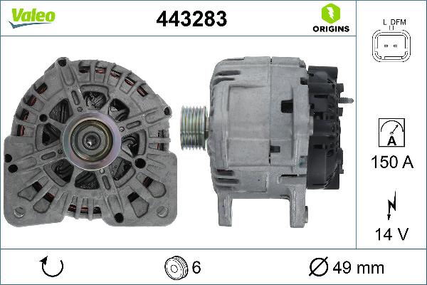 VALEO 443283 - Alternatore www.autoricambi360.it