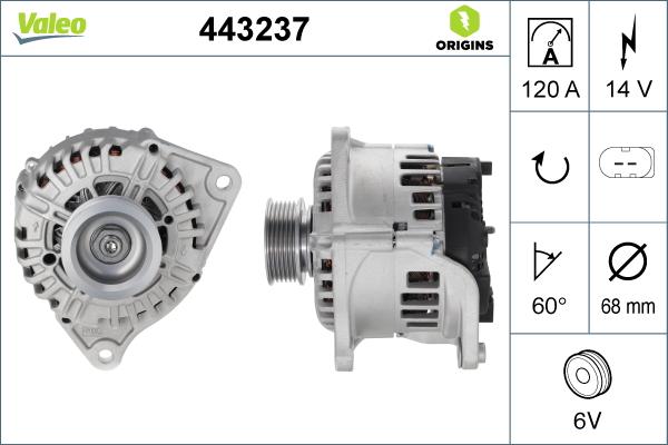 VALEO 443237 - Alternatore www.autoricambi360.it