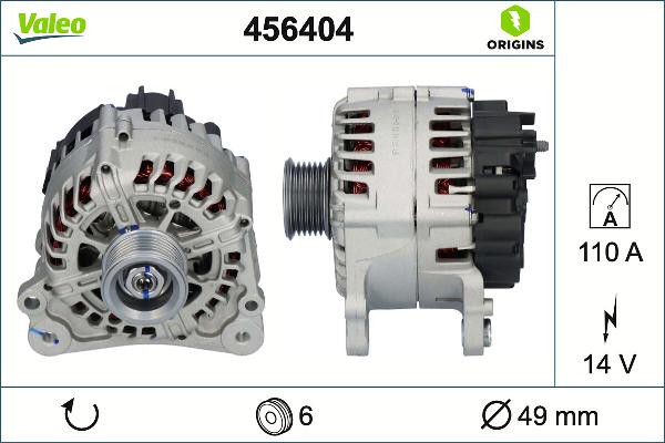 VALEO 456404 - Alternatore www.autoricambi360.it
