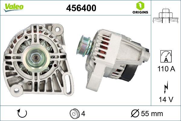 VALEO 456400 - Alternatore www.autoricambi360.it
