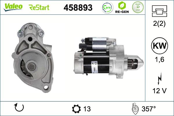 VALEO 458893 - Motorino d'avviamento www.autoricambi360.it