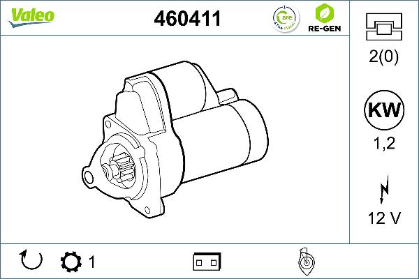 VALEO 460411 - Motorino d'avviamento www.autoricambi360.it
