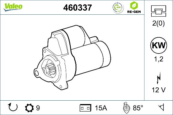 VALEO 460337 - Motorino d'avviamento www.autoricambi360.it