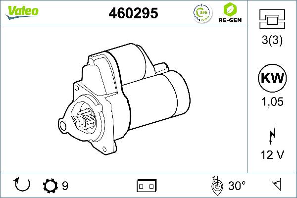 VALEO 460295 - Motorino d'avviamento www.autoricambi360.it