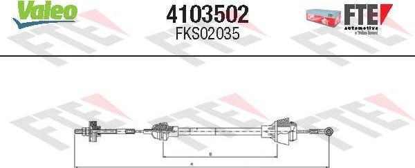 VALEO 4103502 - Cavo comando, Comando frizione www.autoricambi360.it