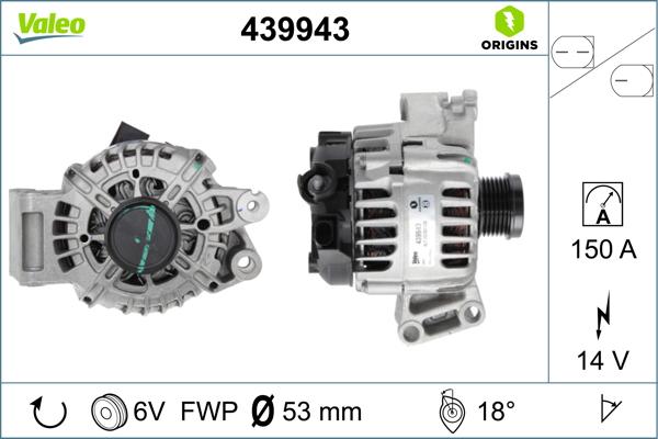 VALEO 439943 - Alternatore www.autoricambi360.it