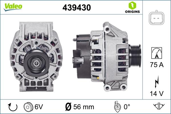 VALEO 439430 - Alternatore www.autoricambi360.it