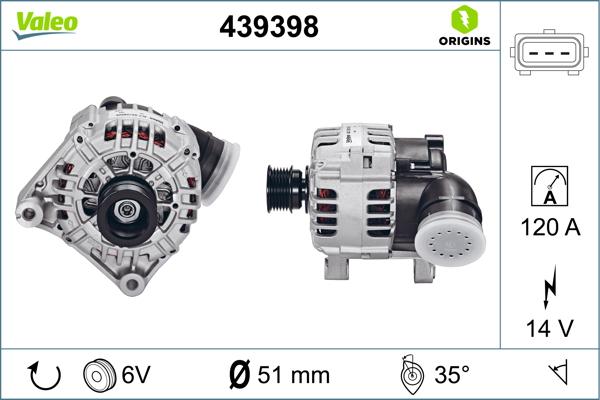 Valeo 439398 - Alternatore www.autoricambi360.it