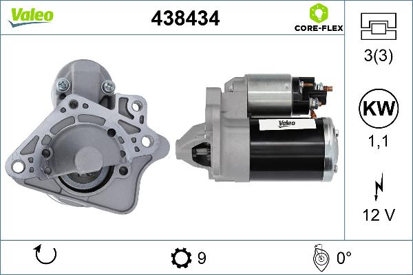 VALEO 438434 - Motorino d'avviamento www.autoricambi360.it